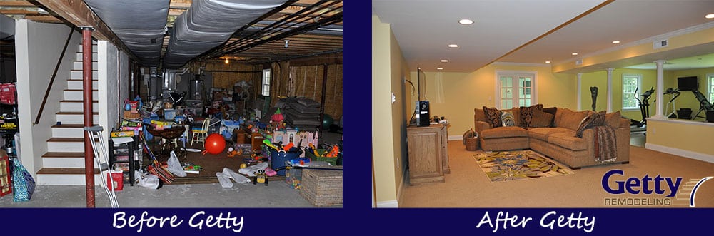 Basement Remodeling Before and After Photo